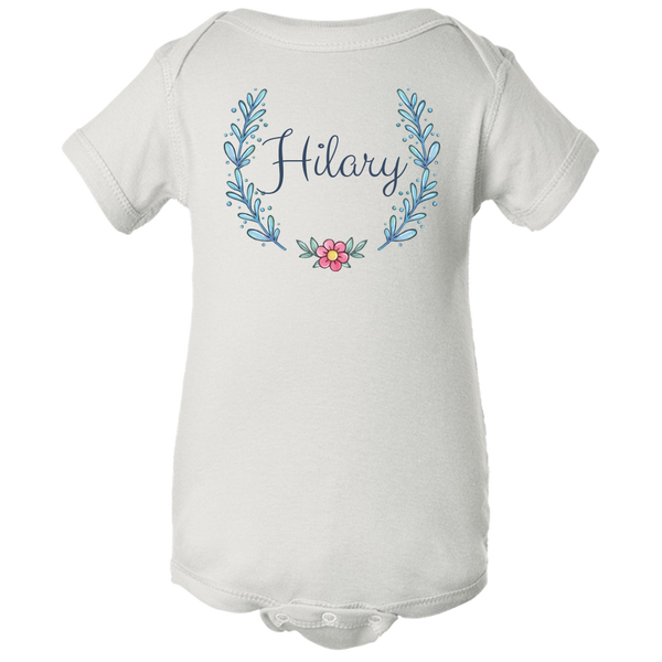 Unique Personalized Wreath Custom Name Initial Winter Baby Body Suit Family Matching Clothing Set (Winter Wreath Collection)