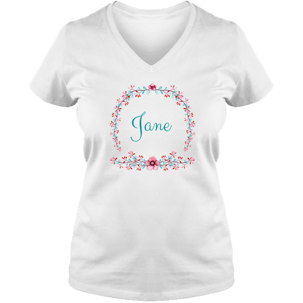 [FREE Shipping + 15% OFF] Unique Personalized Initial Colorful Wreath Blossom Ladies V Neck Tee Family Matching Clothing Set [Expiry : Oct 12 (Fri)]