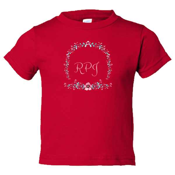 [FREE Shipping + 10% Off] Unique Gift Personalized Initial Colorful Wreath Blossom Toddler Tees Family Matching Clothing Set [Expiry : Oct 12 (Fri)]