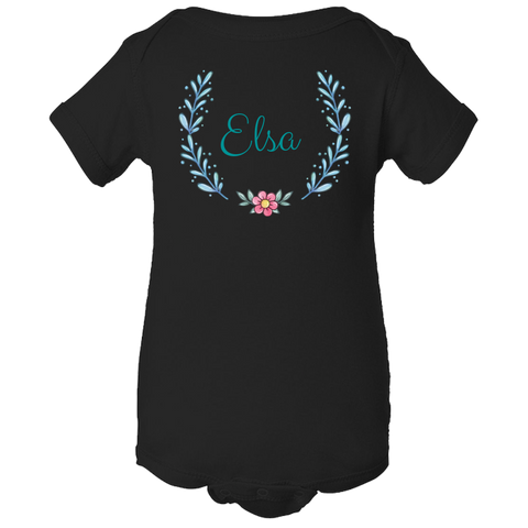 Unique Personalized Wreath Custom Name Initial Winter Baby Body Suit Family Matching Clothing Set (Winter Wreath Collection)
